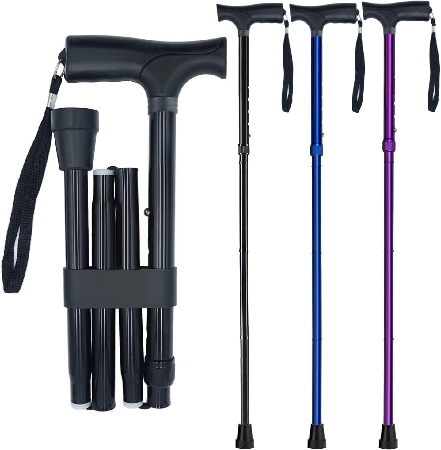 YAMTHR Walking Cane Printed Folding Cane, Adjustable Walking Cane for Women, Foldable Cane, Folding Cane for Men, Canes for Seniors, Adjustable Cane, Walking Stick Supports up to 250 Pounds