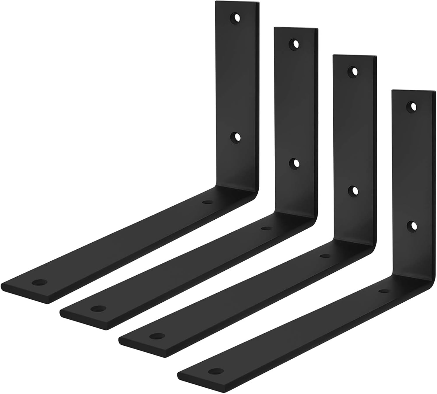 SUNMALL 8 Inch L Brackets for Shelves, Heavy Duty Black
