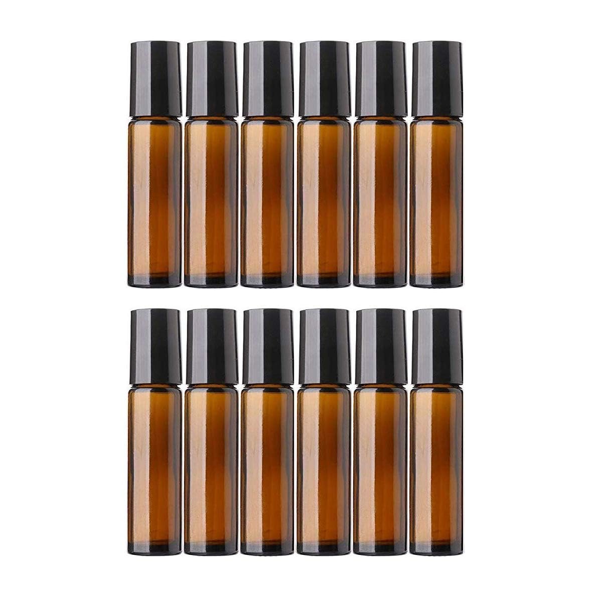 Coromandel Amber Glass 10 ML Roll On Bottles with Black Cap for Essential Oils, Essential Oil Blends, Perfumes, Aromatherapy | Refillable Eco- Friendly Leak Proof Bottle (Pack of 12)-image-35