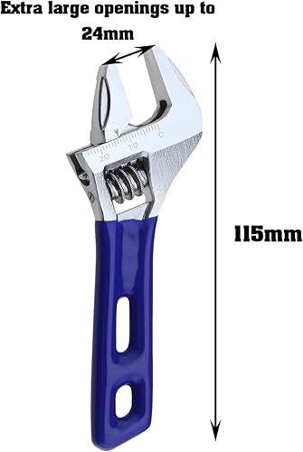 Miniatura 4 de eMagTech Llave ajustable de apertura ancha de 0.945 in0.9 pulgadas, tamaño máximo de apertura de 4.5 pulgadas de longitud, llave única de extremo