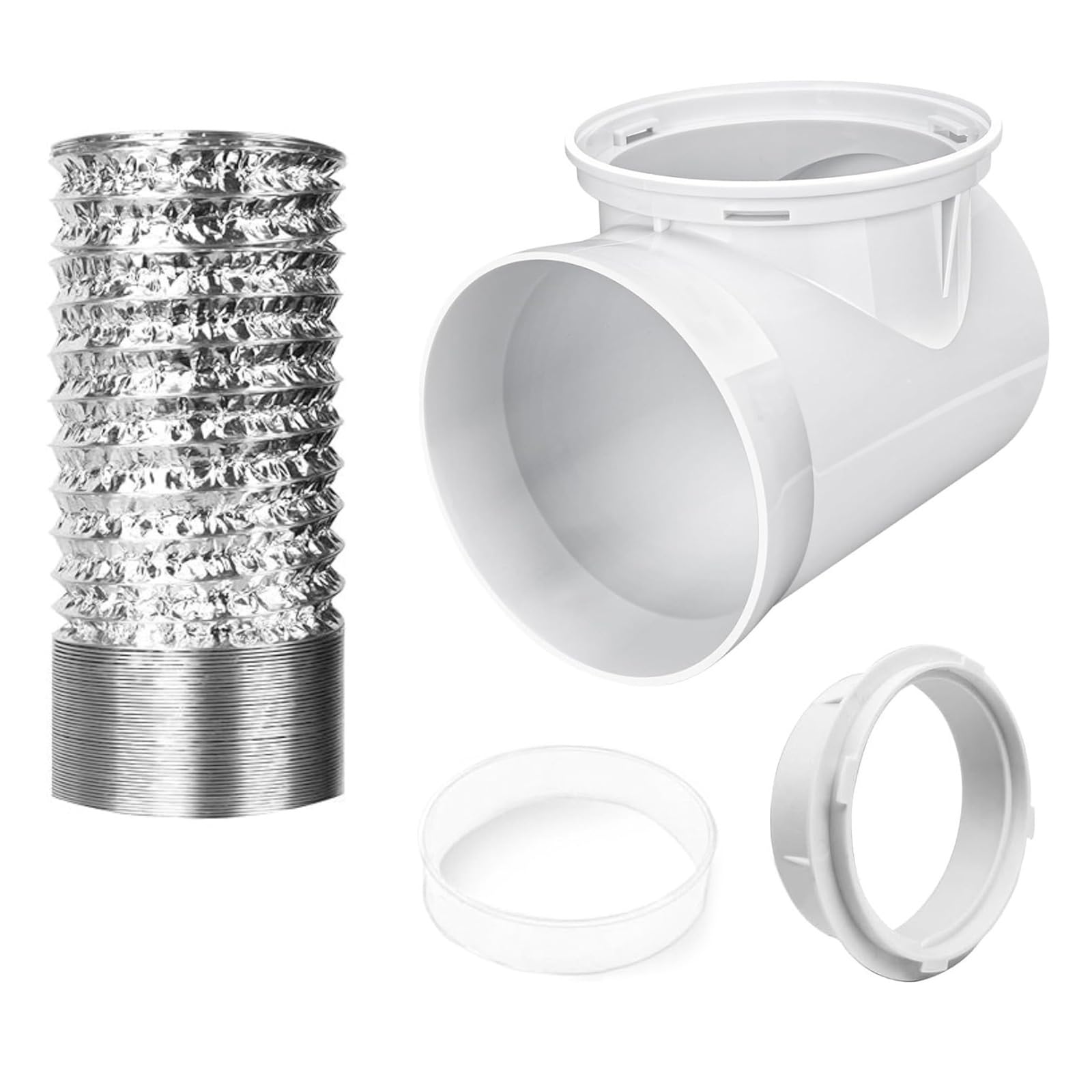 sodeber Dryer Vent Hose for Tight Space Connector Set 90 Degree Dryers Elbow Attachment Dryer for Tight Space