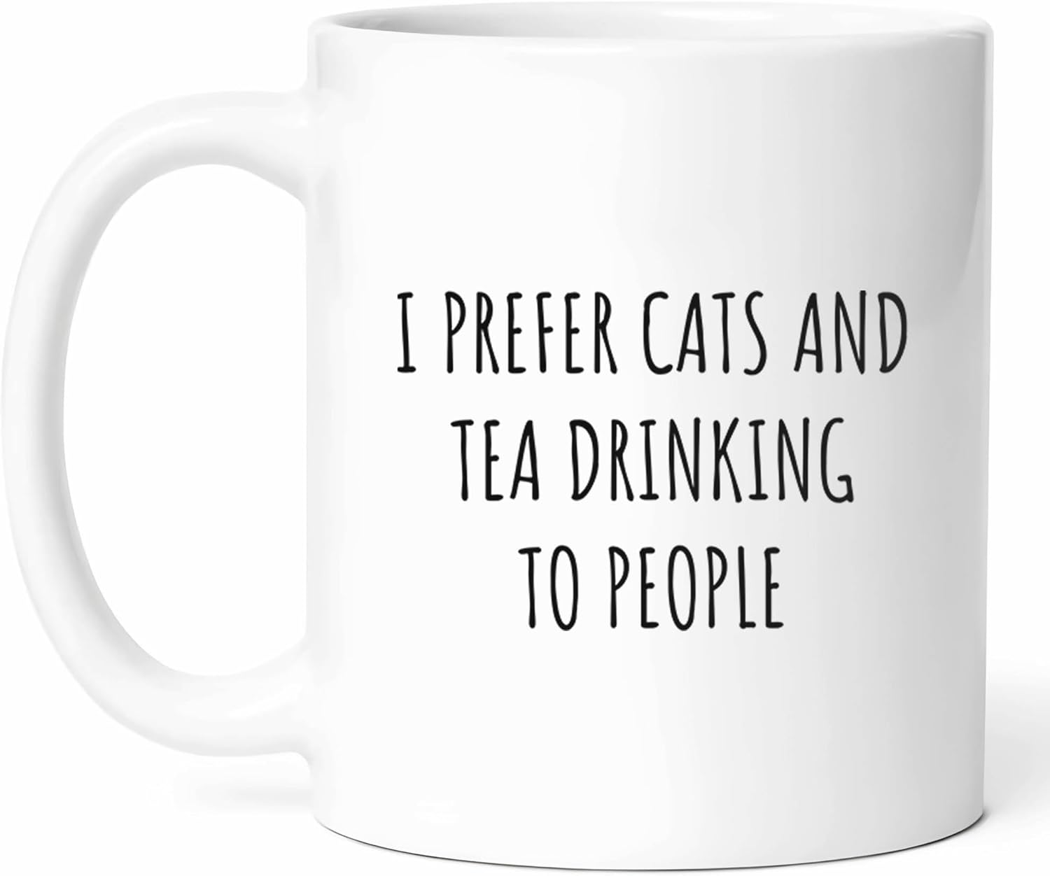I Prefer Cats And Tea Drinking Mug – Lover Coffee Cup – Funny Gift From – Mugs – Herbal Cups – 11 Oz Ceramic Gifts For Owners, Birthday, Him, Her, Christmas, Relaxation, Pet Parent, Afternoon