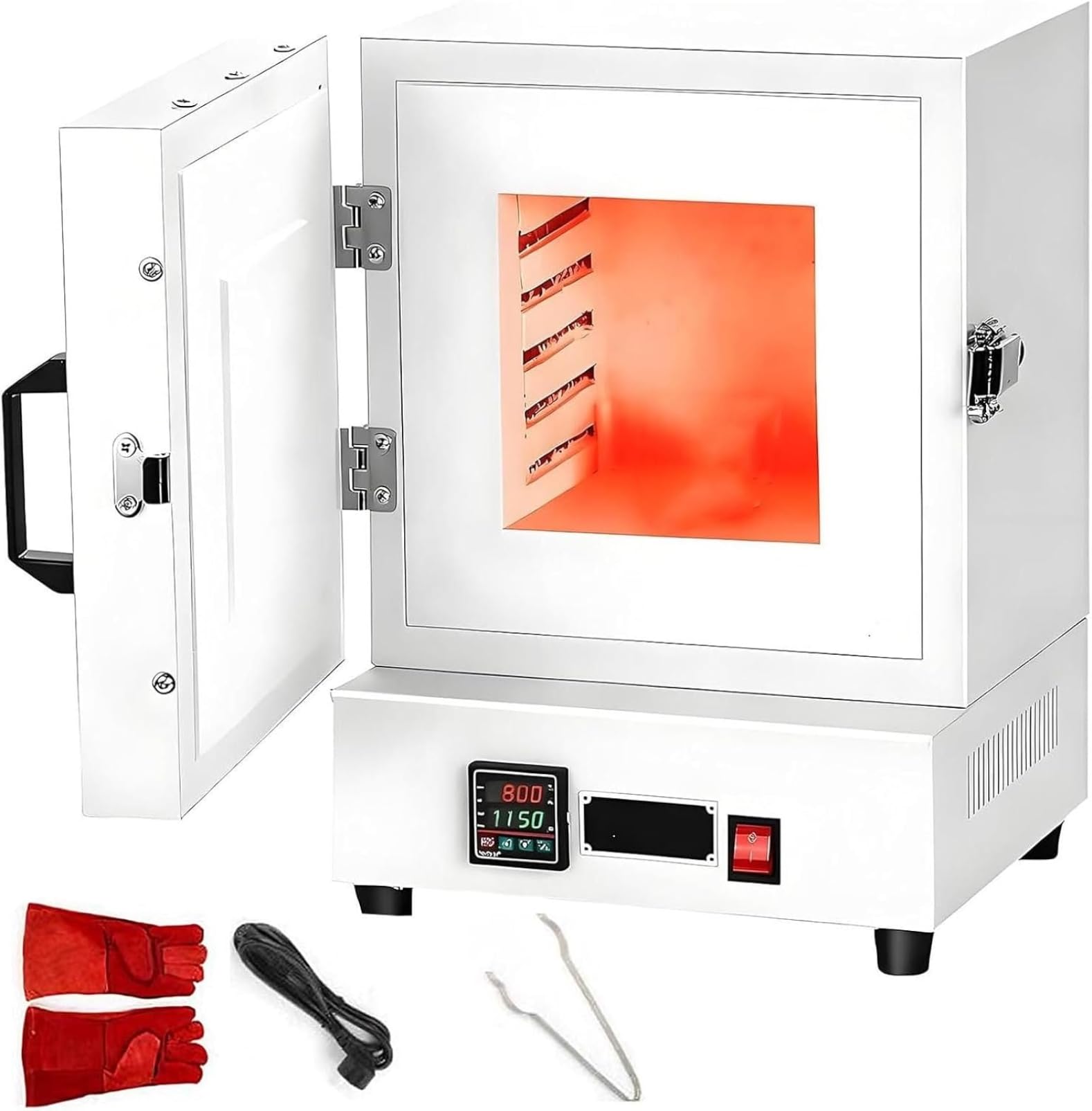 Four électrique, four numérique pour la fabrication de bijoux, coulée de métaux, vitrage en poterie, projets de bricolage, conception de table compacte 2000W, température maximale 1150 ℃ Four de préci
