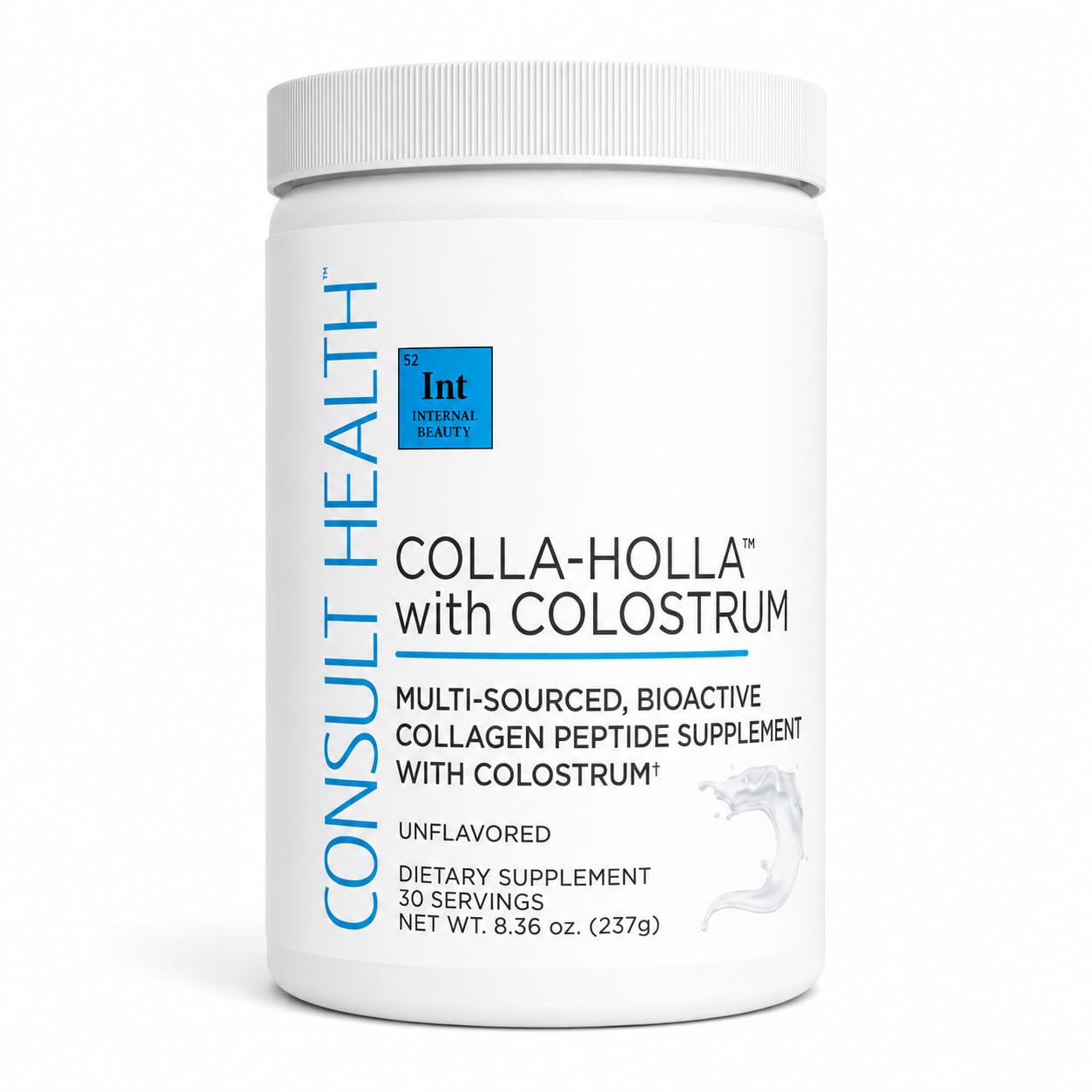 Consult Health COLLA-Holla Multi Sourced Collagen Peptide Powder, VERISOL®, Unflavored 30 Servings