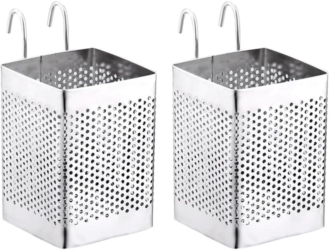 TEHAUX Chopsticks Holder Rack with Drain Holes Stainless Steel 2pcs