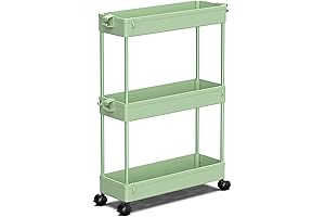 SPACEKEEPER Slim Rolling Storage Cart: Ultimate Storage and Organization for Bedroom Convenience