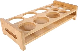 Amosfun Bandeja Para Vasos De Con Bambú Marrón Claro Soporte Portátil Para Copas De Vino De Bambú Bandeja Para Servir Vasos Bandeja Para Servir Vasos De
