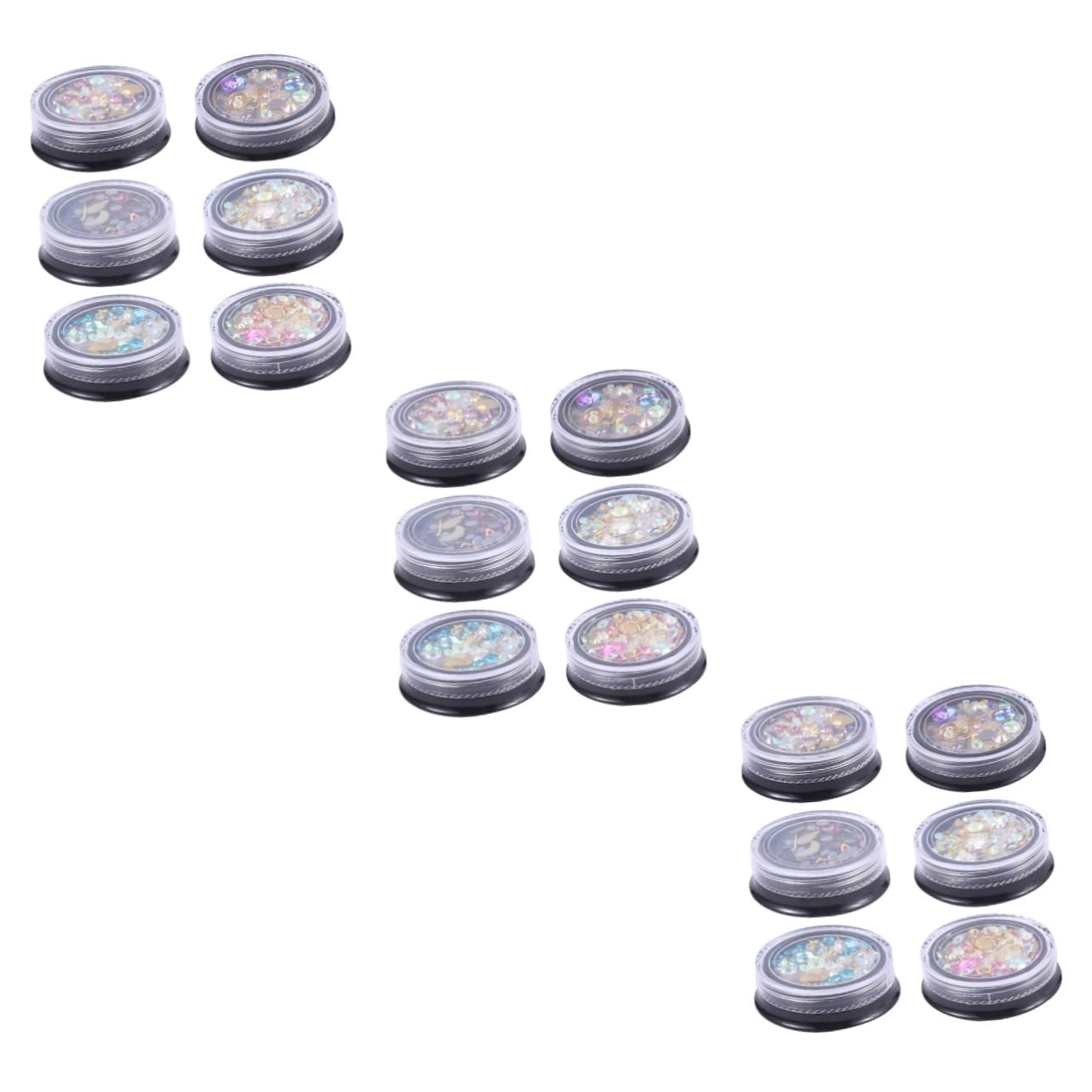 Healeved 18 Cajas accesorios de bricolaje para uñas pegatinas para uñas pegatinas uñas gemas para uñas decoración de manicura bricolaje pedrería grano de uñas de manicura joya talón