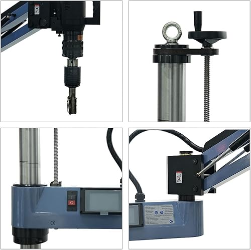 Miniatura 10 de USA Stock ZAC 110V M6-M30 - Máquina de roscado eléctrica de brazo flexible con brazo de roscado universal de 200 rpm, 12 pinzas TC820 ANSI incluidas