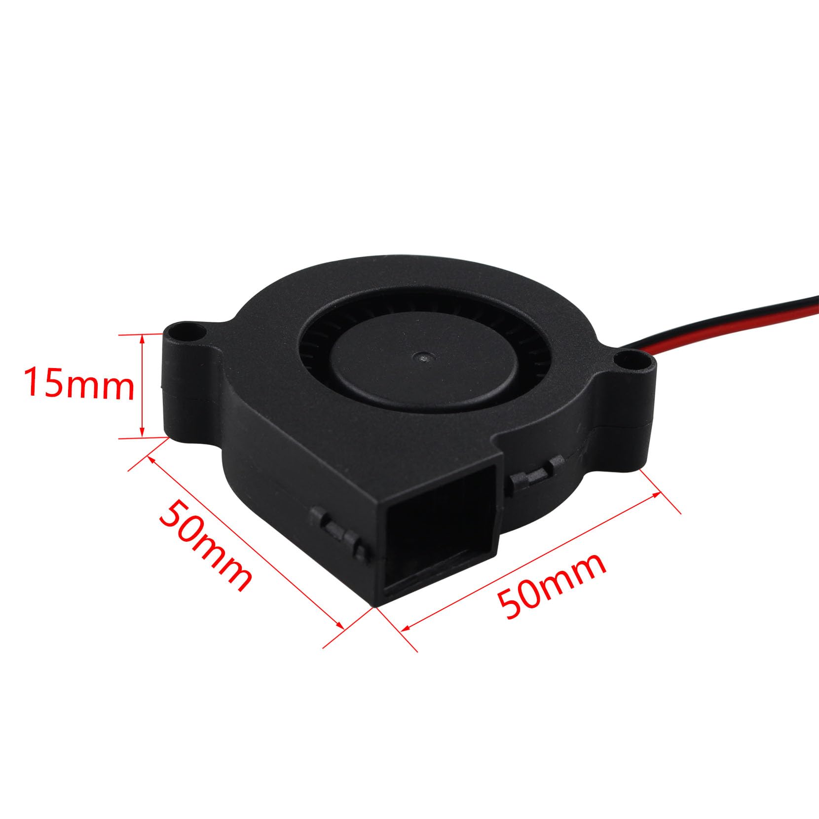 Jopto 4 x wentylator chłodzący do drukarki 3D, 50 x 50 x 15 mm, 5015 DC bezszczotkowy 24 V, 2-pinowy mini wentylator chłodzący z 2-pinowym terminalem do wytłaczarki drukarki 3D