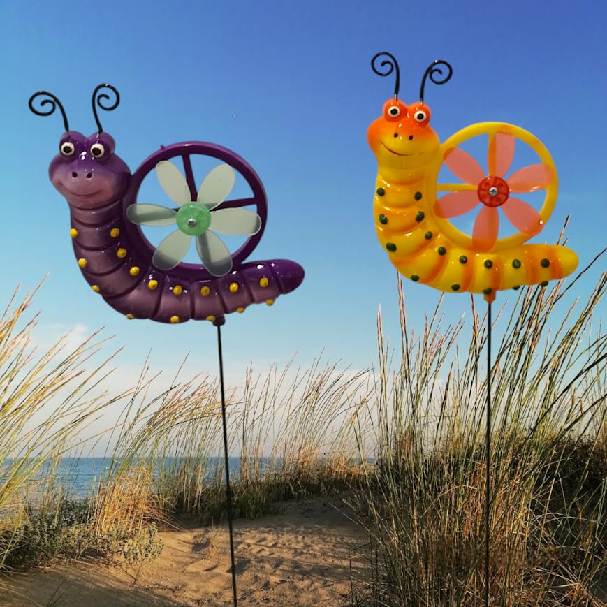 ARUNA DECOR PVC & Metal Colourful Snails Set of 2 Garden Decoration Outdoor Sticks/Stakes(Lawn Decor, Garden Decor, Outdoor Decor Stick) [17x12x12 cm] (Snail with Fan) (B0DB5ZD64W) Amazon Price History, Amazon Price Tracker