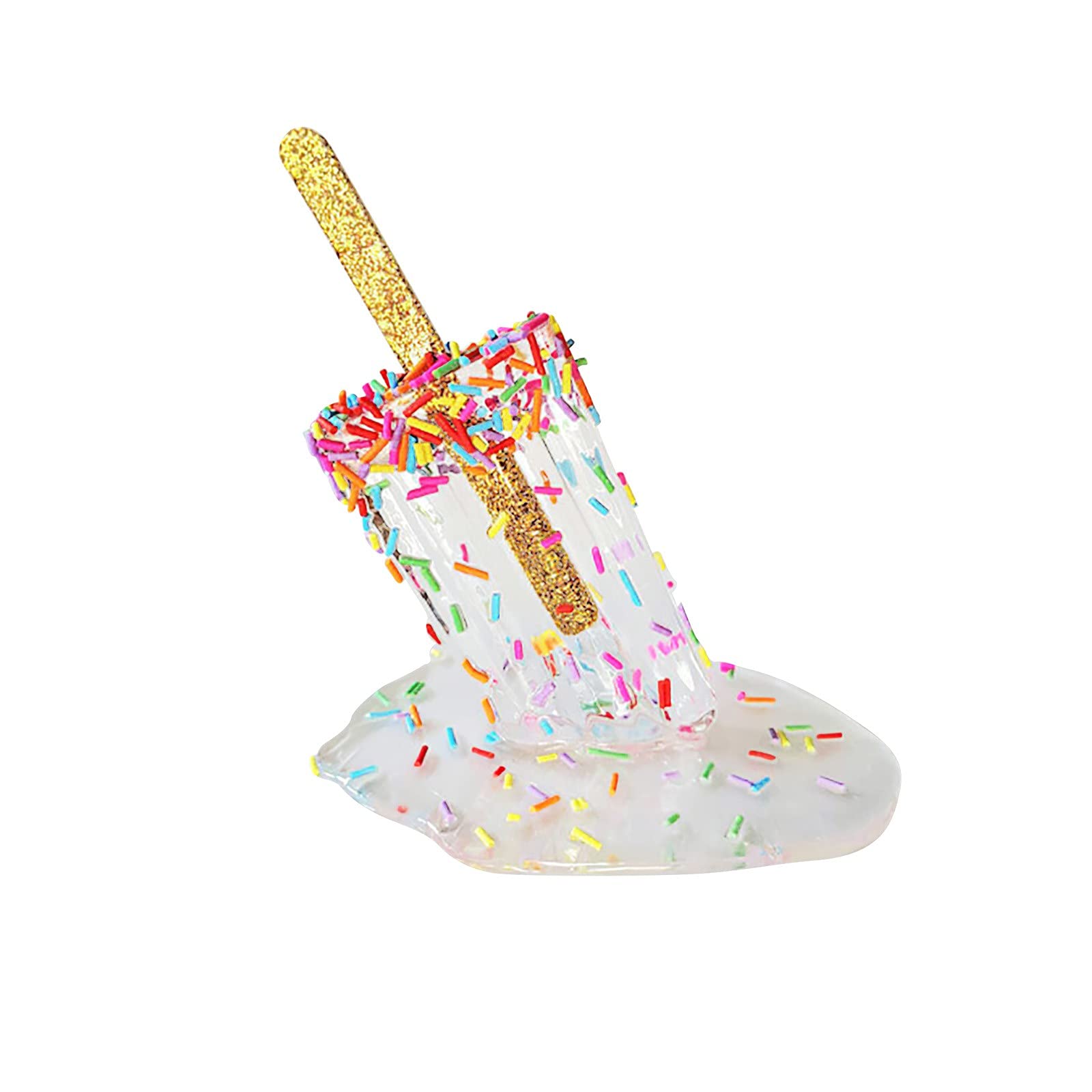 Popsicle Melted Resin Ornaments (Transparent) Melting Popsicle Sculpture,Pop Art Sculpture,Modern Home Decor