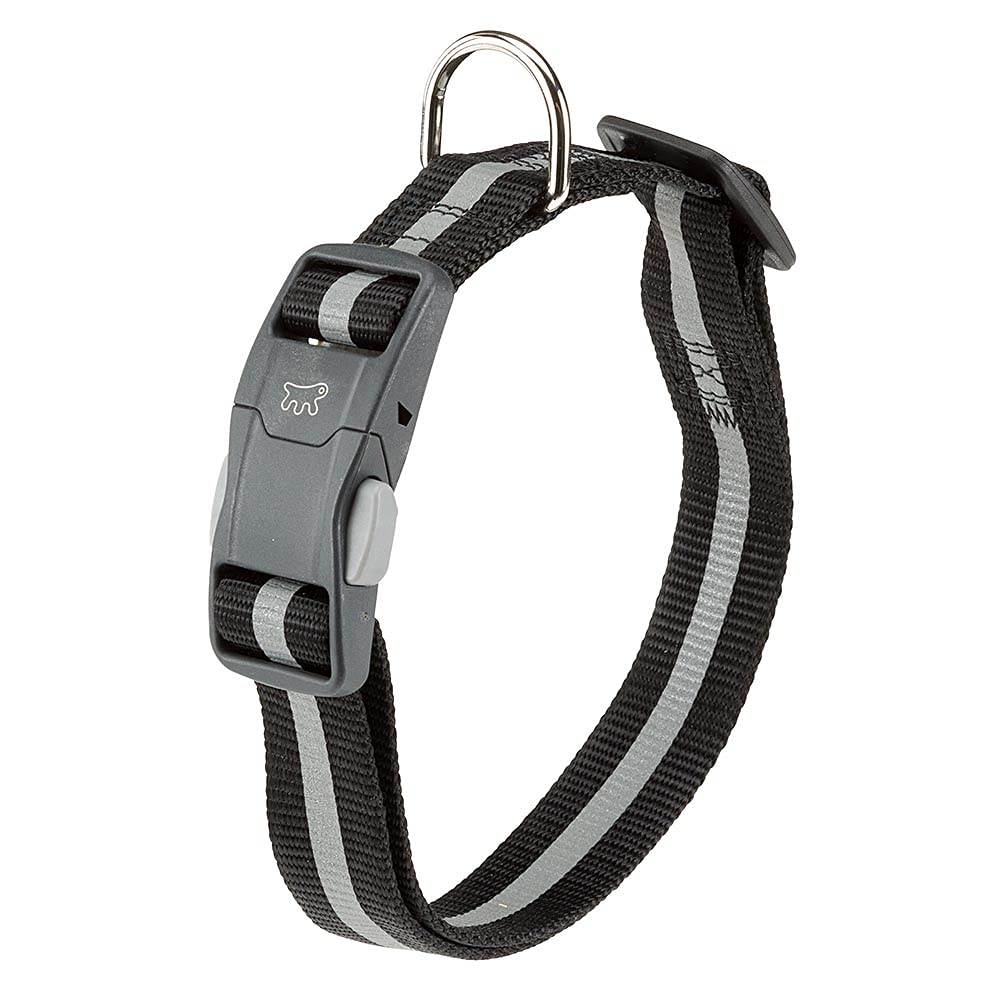 Reflective Collar for Dogs CLUB REFLEX C20/56 in Nylon with Magnetic Buckle, Ideal for Evening Walks