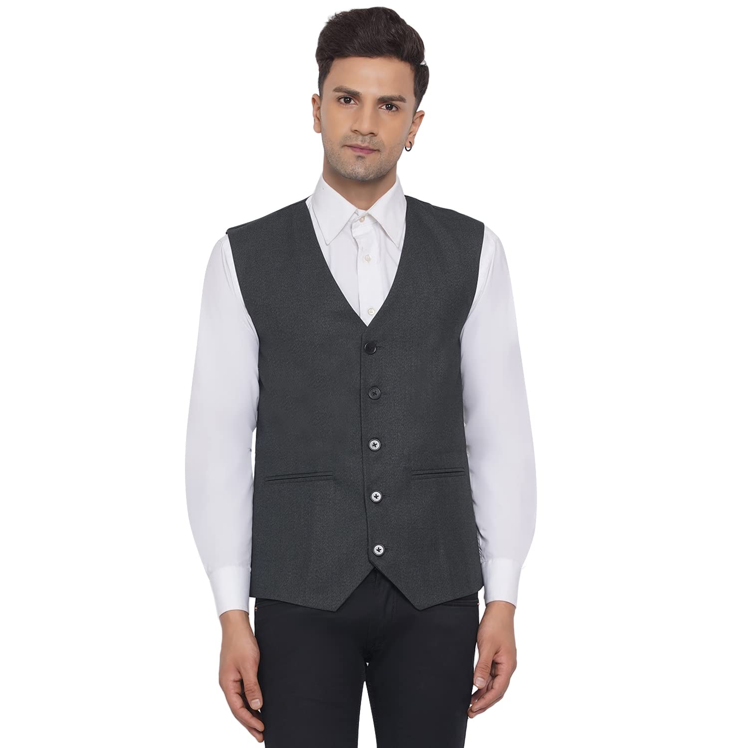 veera paridhaan Men's Slub Plain Waistcoat-picture-23
