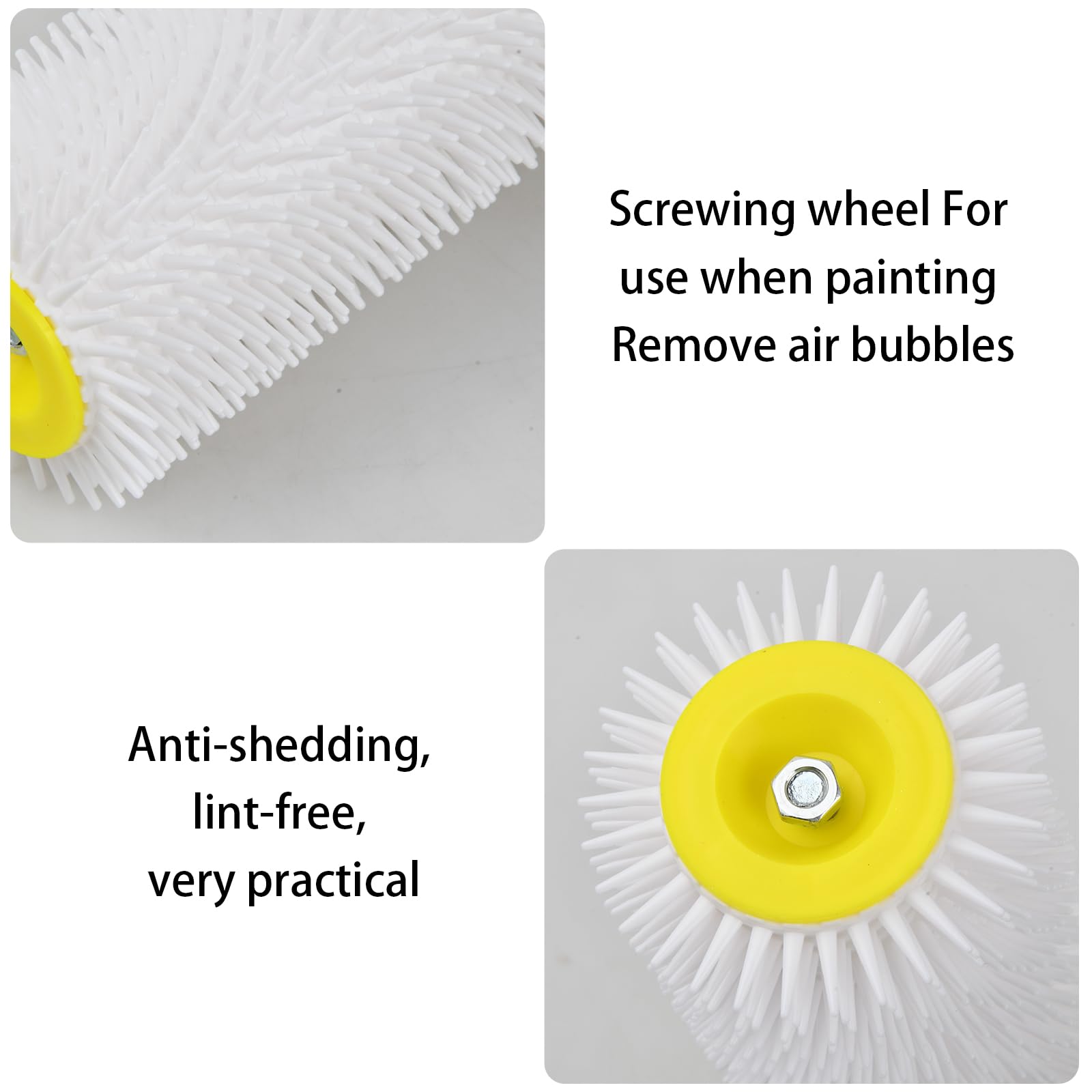 Cozlly 22 cm/15 cm Spiked Roller Brush for Self-Leveling (6-Inch), Gelb - Image 4