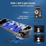 200X Cell Phone Microscope Accessory with Lens, Portable Mini Digital Microscope with LED Light/Universal Clip