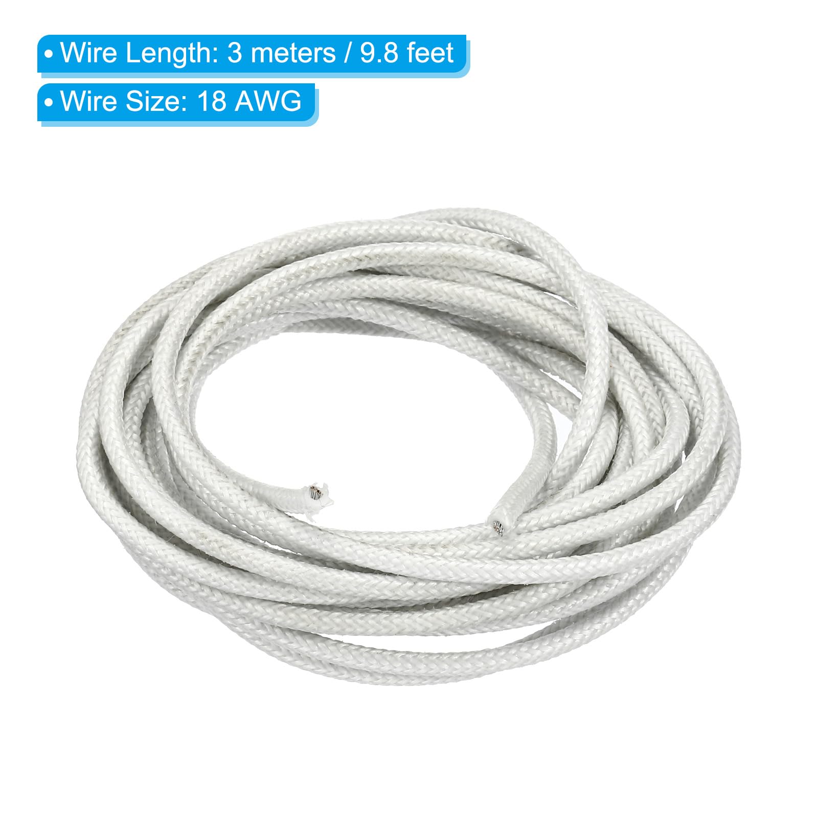 PATIKIL 9.8 Pieds 18AWG Électronique Fil Isolé Haute Température