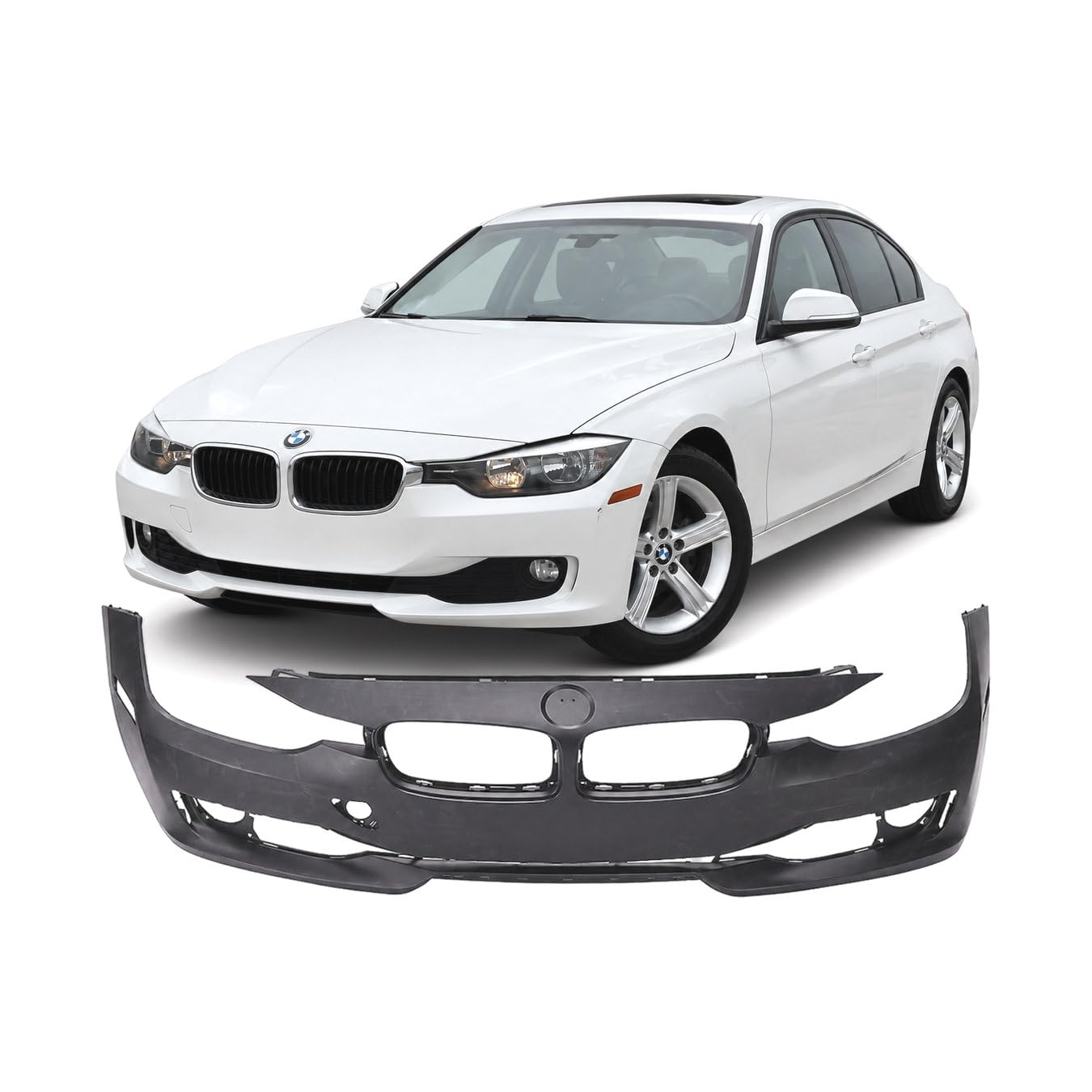 FitParts Compatible with BMW 3 2012–2015 Front Bumper Cover