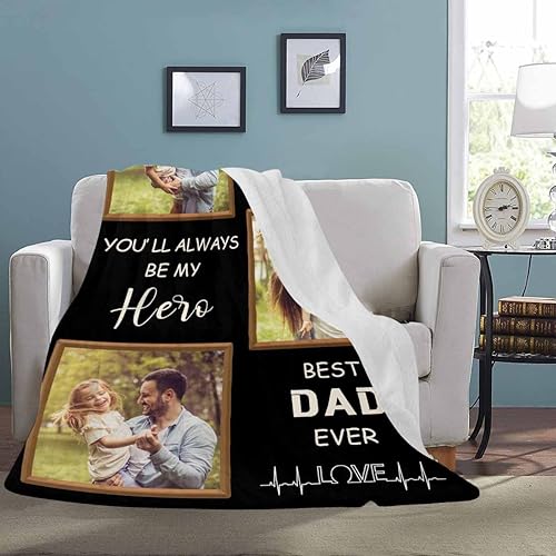 Miniatura 6 de Manta personalizada con foto, mantas personalizadas para papá y abuelo, regalos del Día del Padre, manta conmemorativa para la familia, regalos