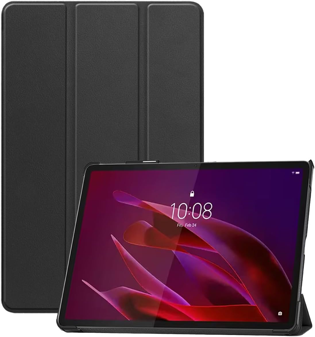 for Lenovo Yoga Tab(TB710FU) 2025 Android 11.1 Inch Tablet Case,BOVUGAC Tri-fold Tablet Case Cover for Yoga Tab 11.1",Full Protection, Premium PU, Scratch Resistant.(Black)