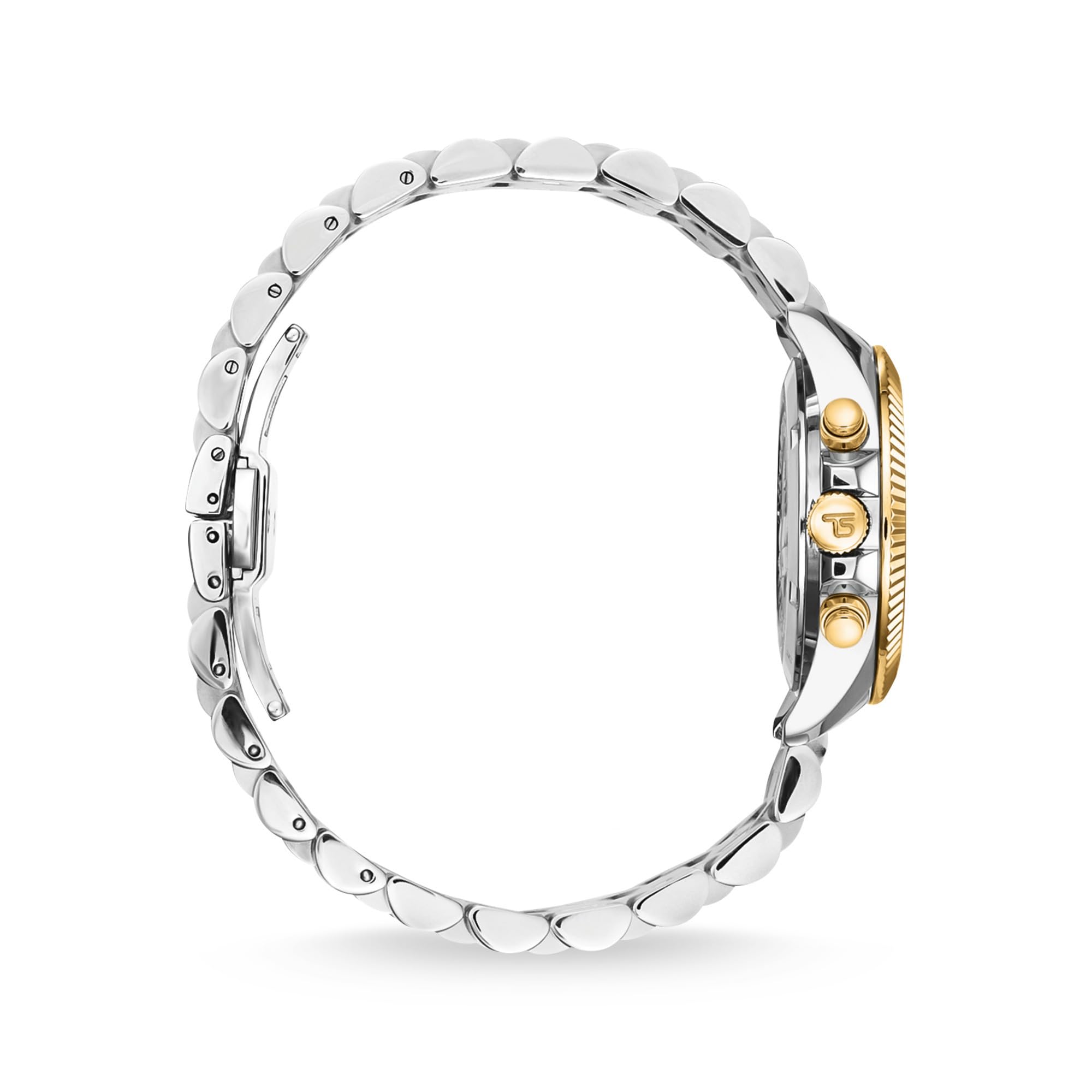 THOMAS SABO Uhr Divine Chrono mit Zifferblatt in Schwarz gelbgoldfarben Edelstahl, Edelstahl Silberfarben
