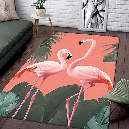 Miniatura 8 de Alfombras de flamenco para adolescentes y adultos, alfombra de flamenco floral, alfombra con estampado de flamencos, alfombra con estampado de