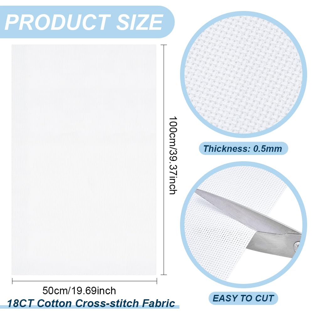 BENECREAT 18CT Cotton Cross Stitch Fabric - Image 2
