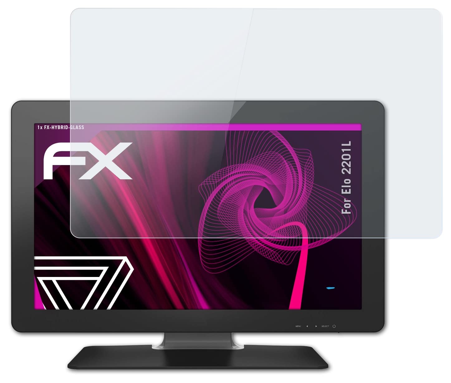 Plastic Glass Protective Film compatible with Elo 2201L Glass Protector, 9H Hybrid-Glass FX Glass Screen Protector of plastic