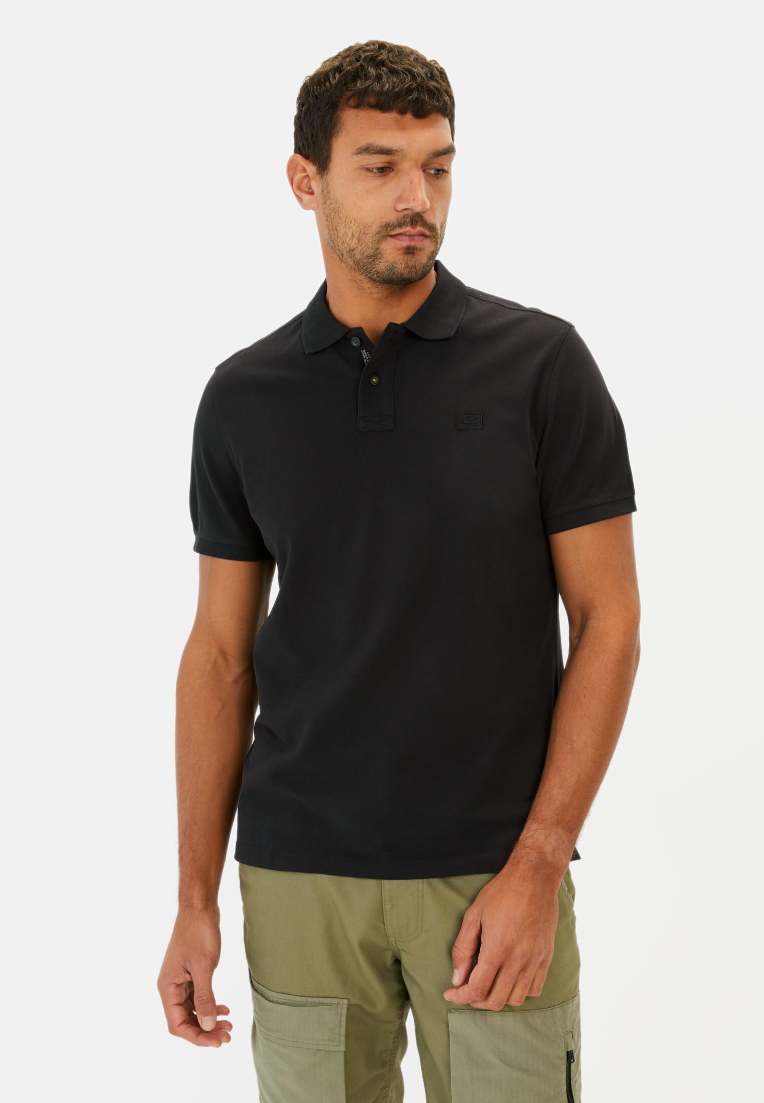camel active Męska koszulka polo z krótkim rękawem, krój regular fit, z czystej bawełny, czarny, XL
