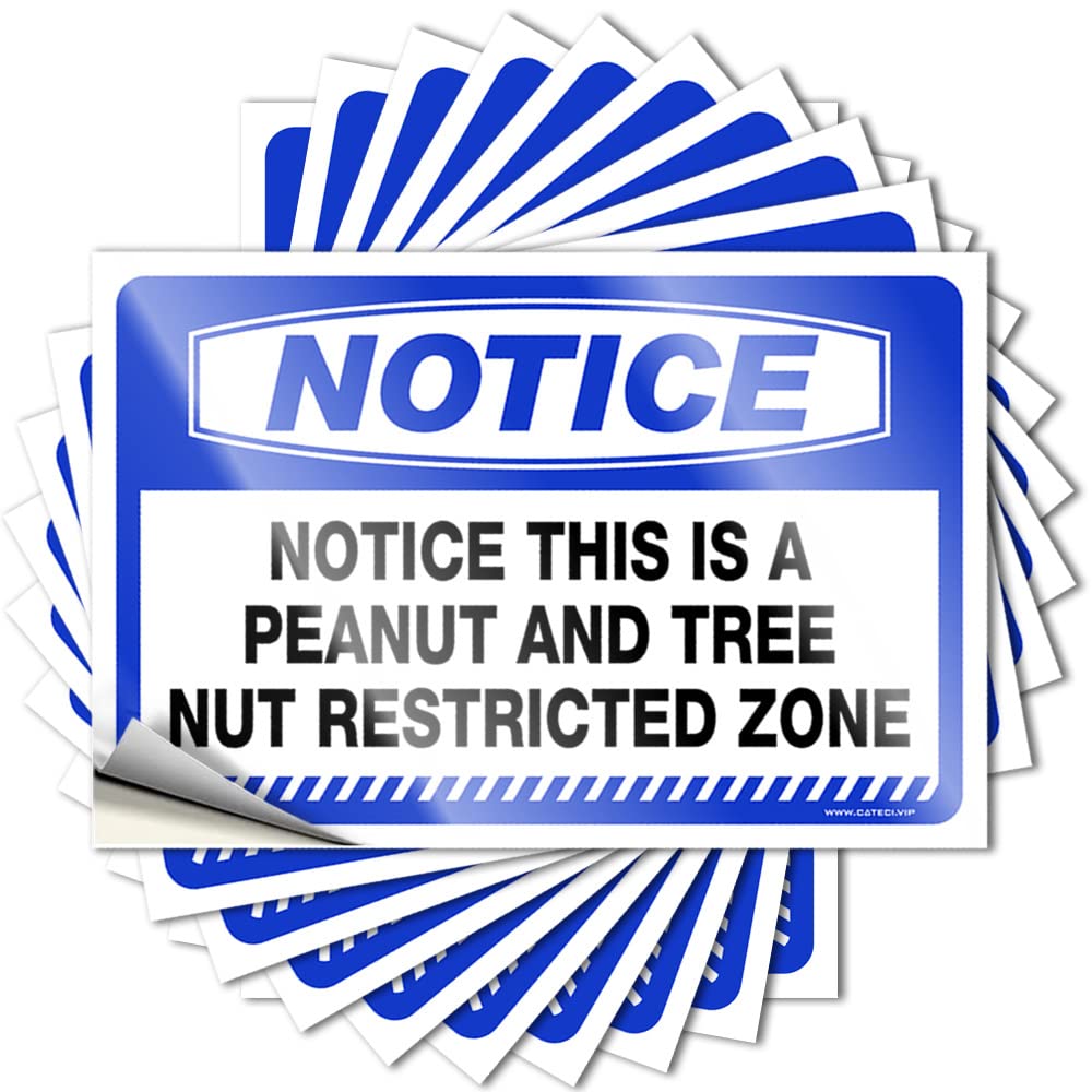 Decal Must Vinyl Sticker | Notice Notice This is A Peanut and Tree Nut Restricted Zone Encouraging for Beer Use(6X9CM)
