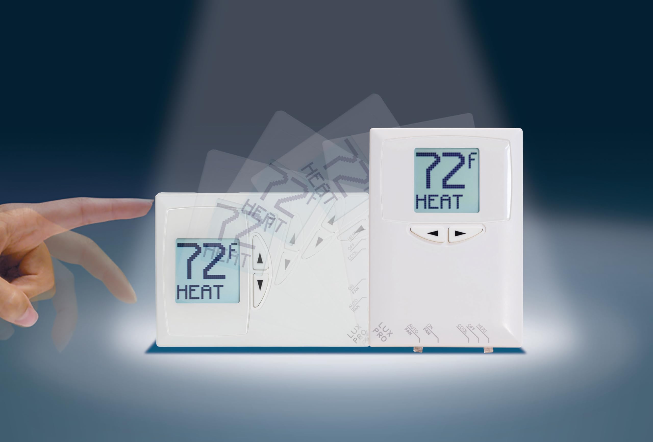Lux Pro PSD111B - Termostato no programable para uso doméstico; 1 calor, 1 frío, paquete de 10 unidades