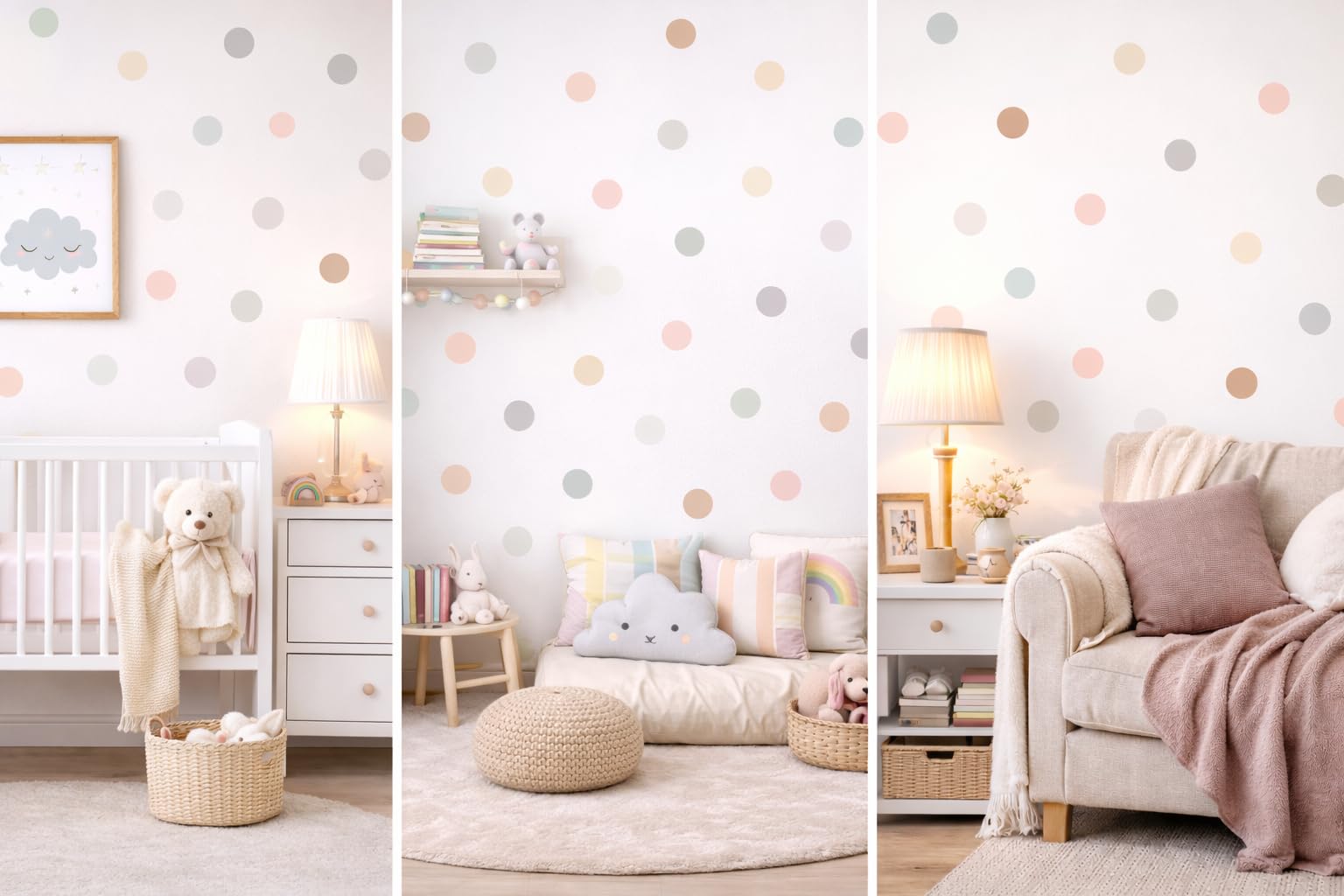 Polka Dot Wall Stickers | Cute Artistic Wall Dacal | Wallpaper Replacement | Wallpaper Sticker | Removable Wall Sticker by Normals-image-41