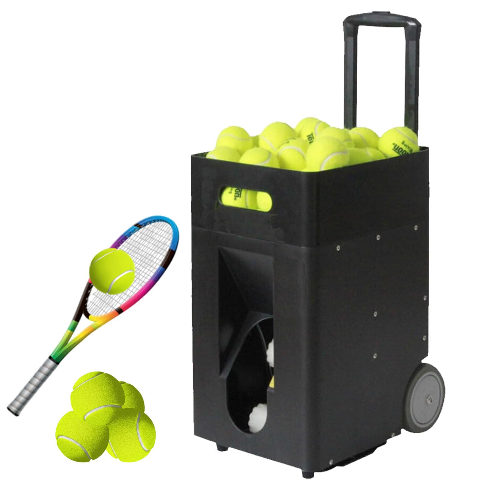 Máquina Portátil De Pelotas De Tenis, Equipo De Práctica De Tenis con Lanzador Automático De Pelotas, 50 De Gran Capacidad, Deportes De Entrenamiento En Solitario, Fácil De Usar