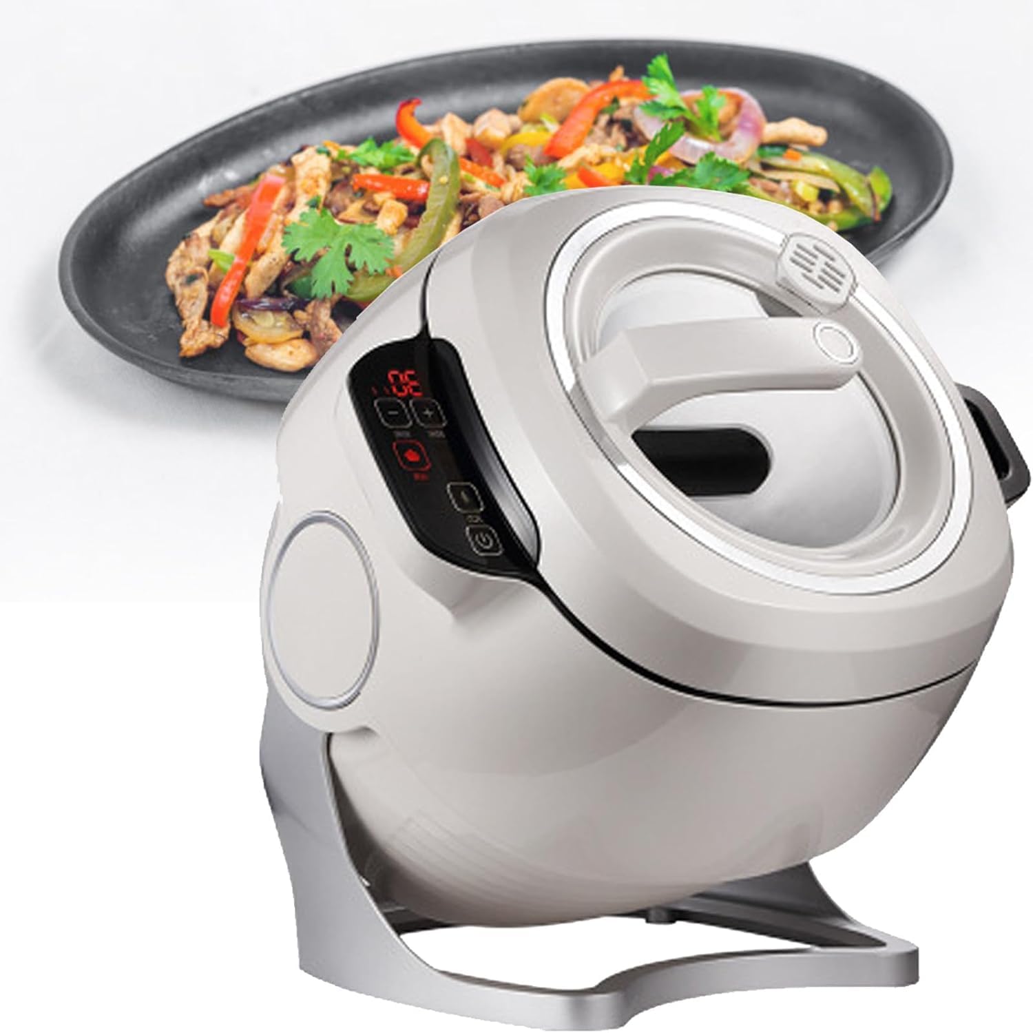 DARZYS Automatic Cooking Machine, 360° Rotatable Stir Fry Machine, for Home Outdoor Camping Travel Cooking(110v)