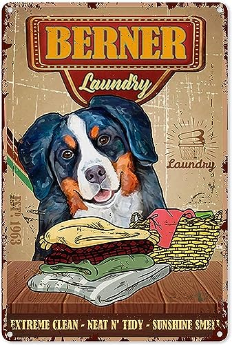 Funny Tin Metal Signs Berner laundry extreme clean Vintage Sign Retro Tin Signs Vintage Metal Tin Sign For Bar Home Wall Metal Decoration 8×12Inch