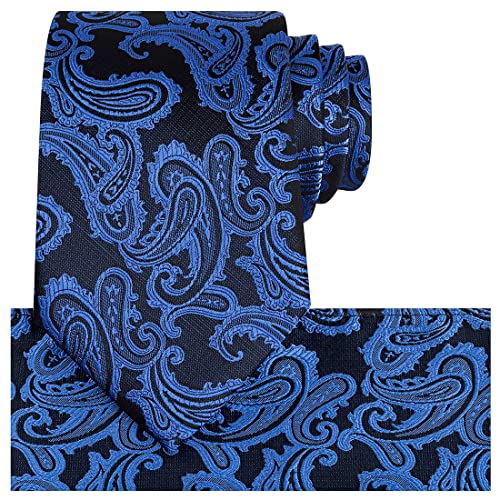 Image of KissTies Mens Paisley Tie And Pocket Square Necktie Sets
