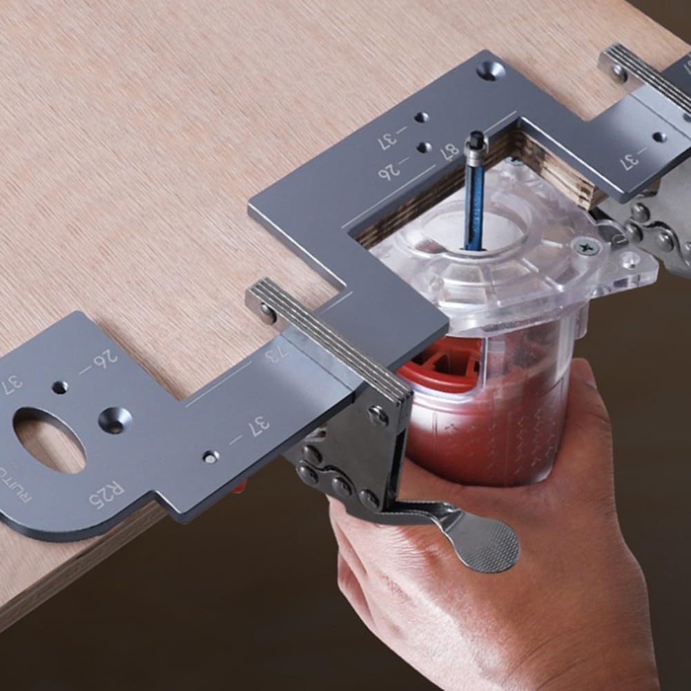 Gabarit de fente pour porte d'armoire pour ouvertures de rainure circulaire de qualité professionnelle (B)