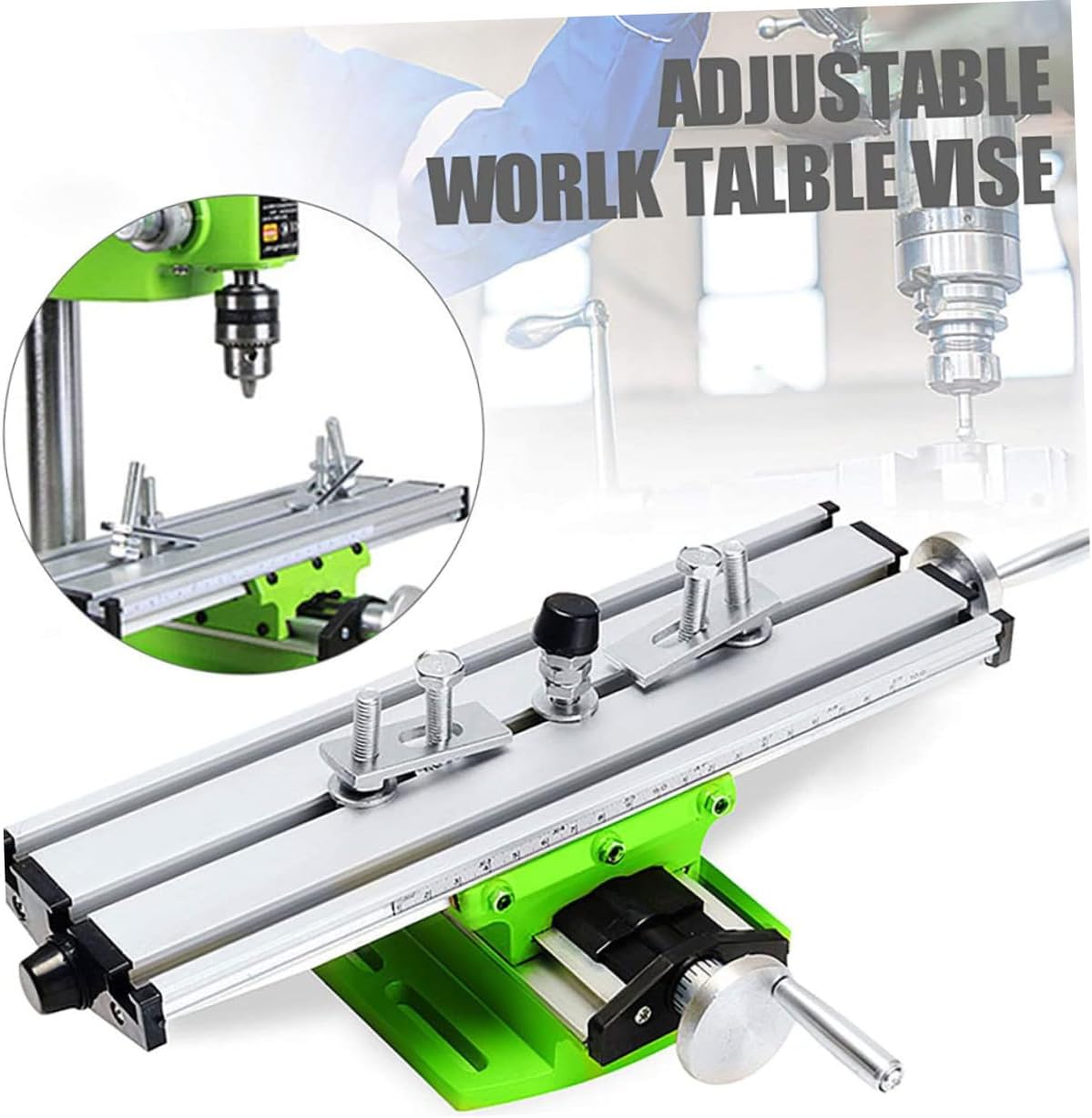 jojofuny 1set Multi-function Work Table for Mini Drills and Milling Machines Cross Slide Table Scale Essential Tool for Projects and