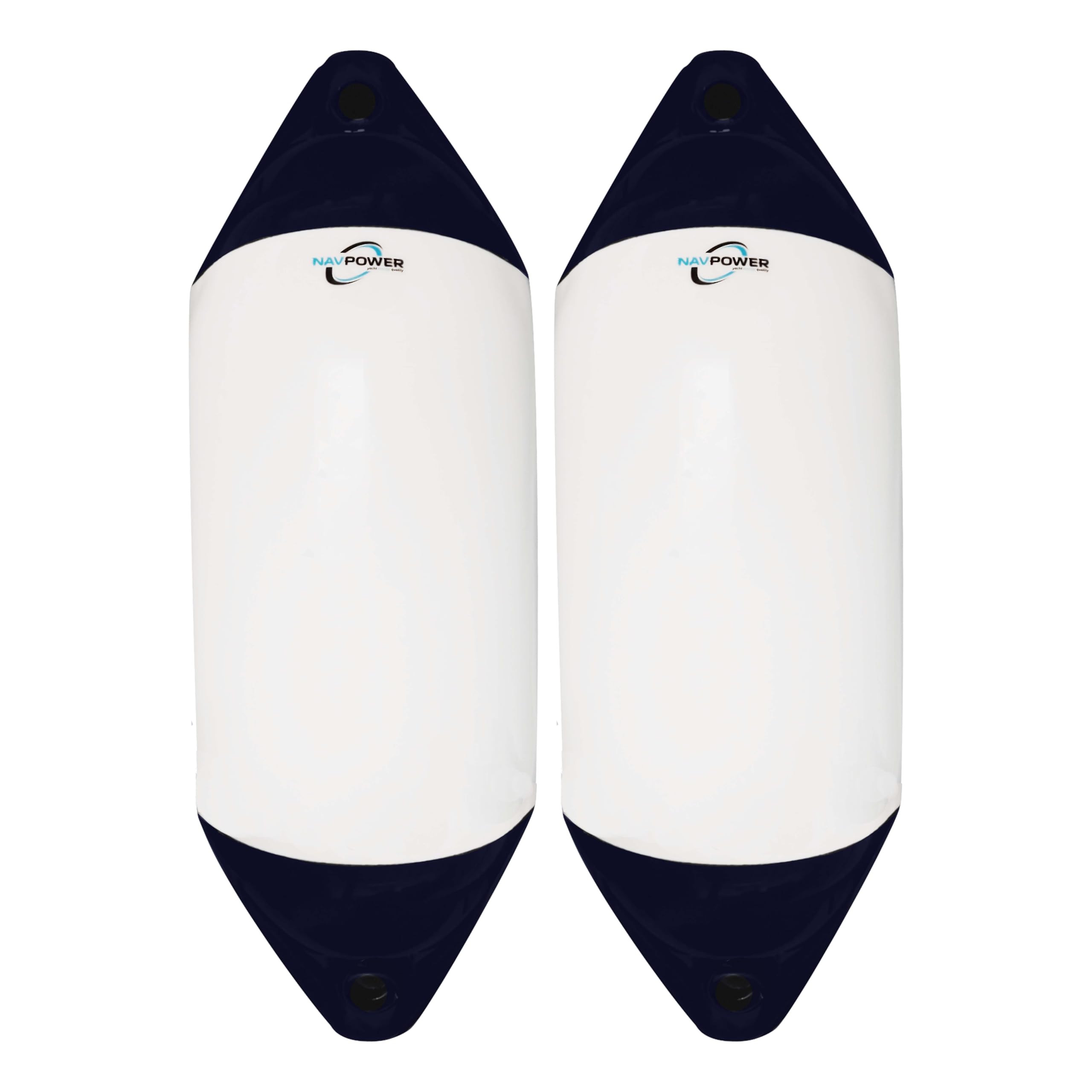 Kit Parabordi per Barca Navpower Navprotect, Set Parabordi Barca F0 F1 F2 F3, Multipack 1/2/4/6 Unit, PVC Marino, Bianco/Blu, Compatibile con Majoni Polyform