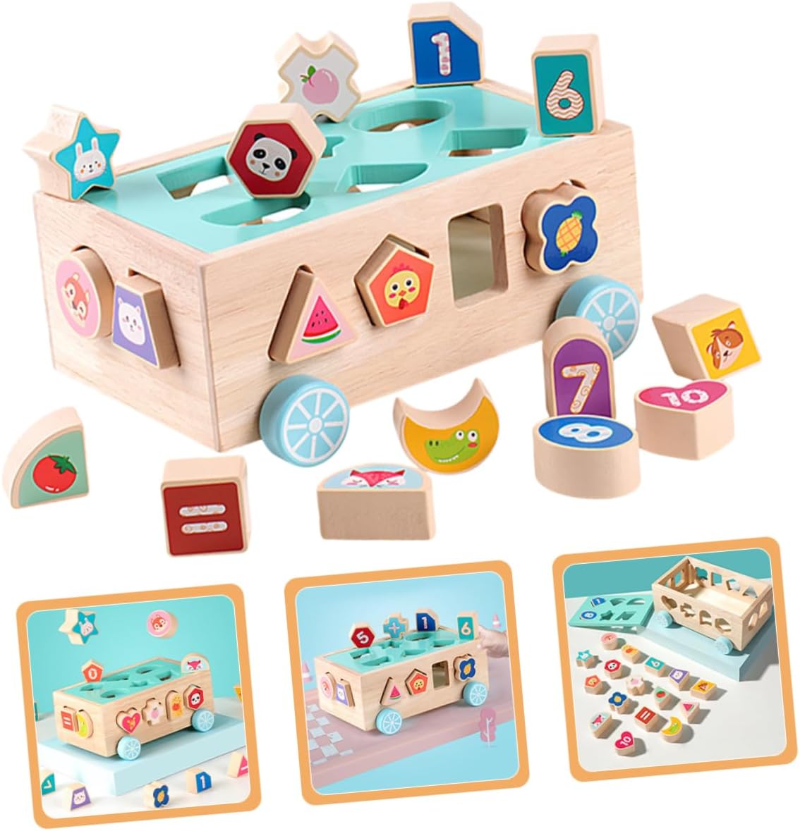 1Set Educational Shape Matching Wooden Plaything for Fun Building Block for Concentration and Fine Motor Skill Development Design for Engaging Play