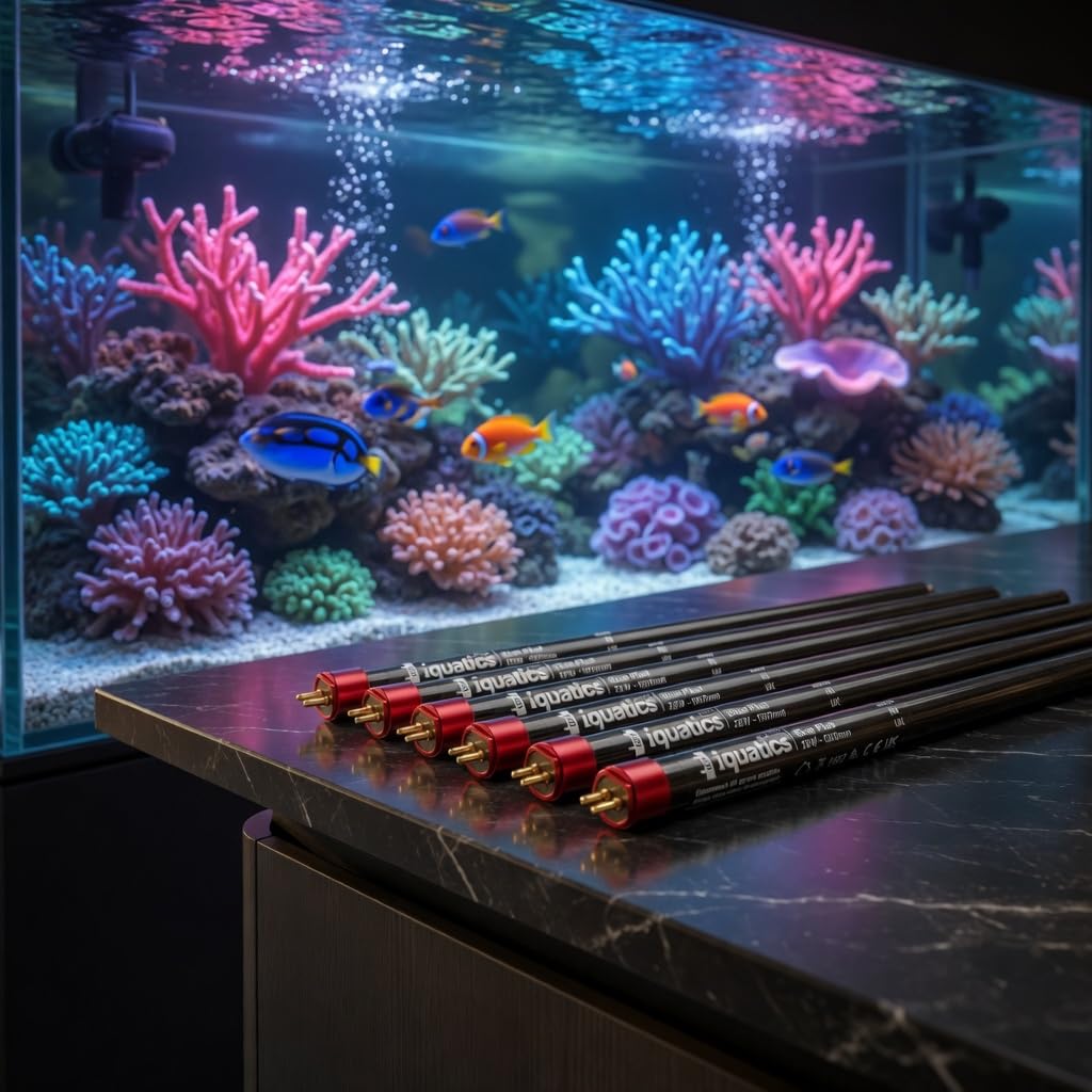 iQuatics Unidad de luz LED de 2 tubos de 60 cm, compatible con Juwel, luz de acuario Lido 120, tubos gratis incluidos
