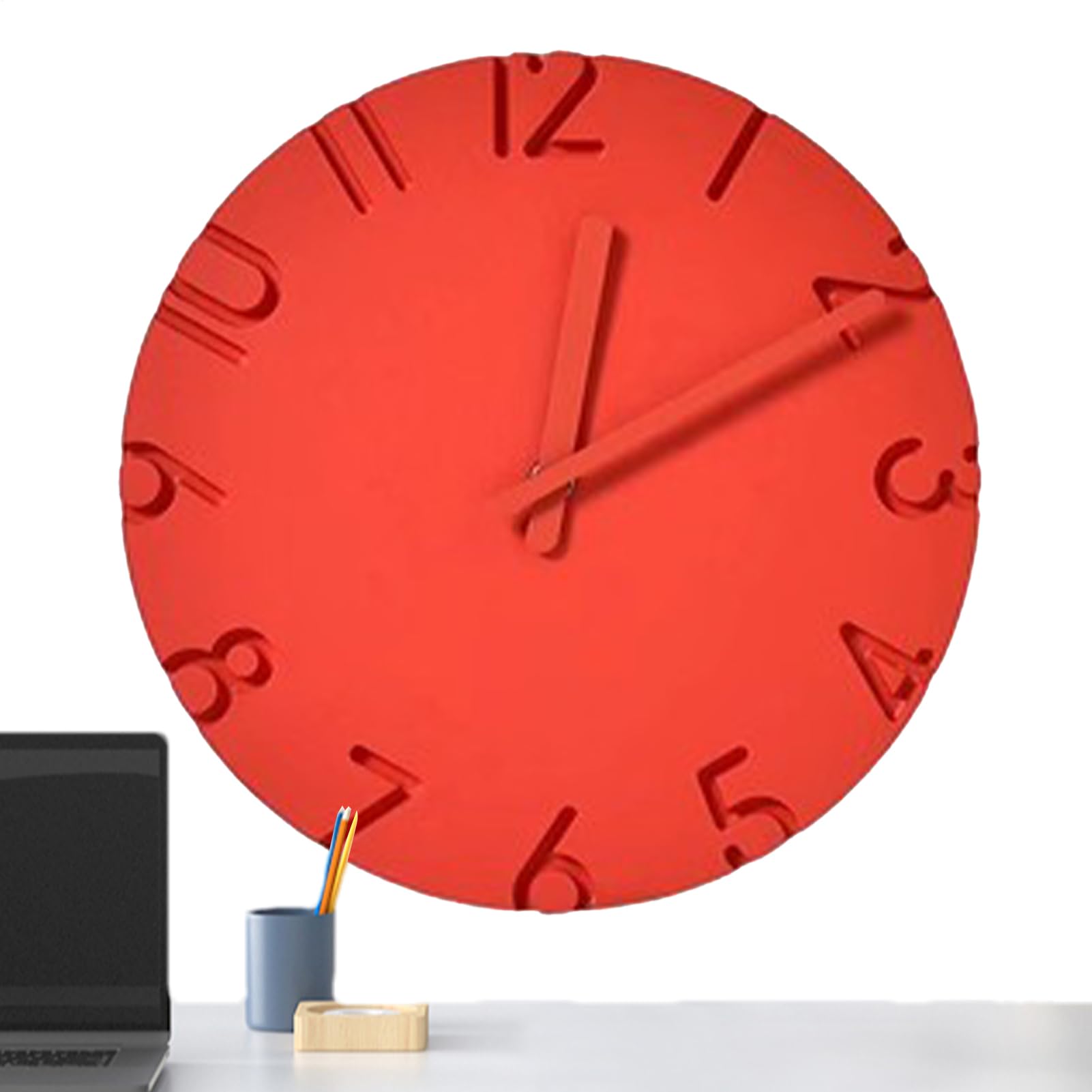 Horloge murale design ciment 30 cm pour habiller un mur vide avec élégance