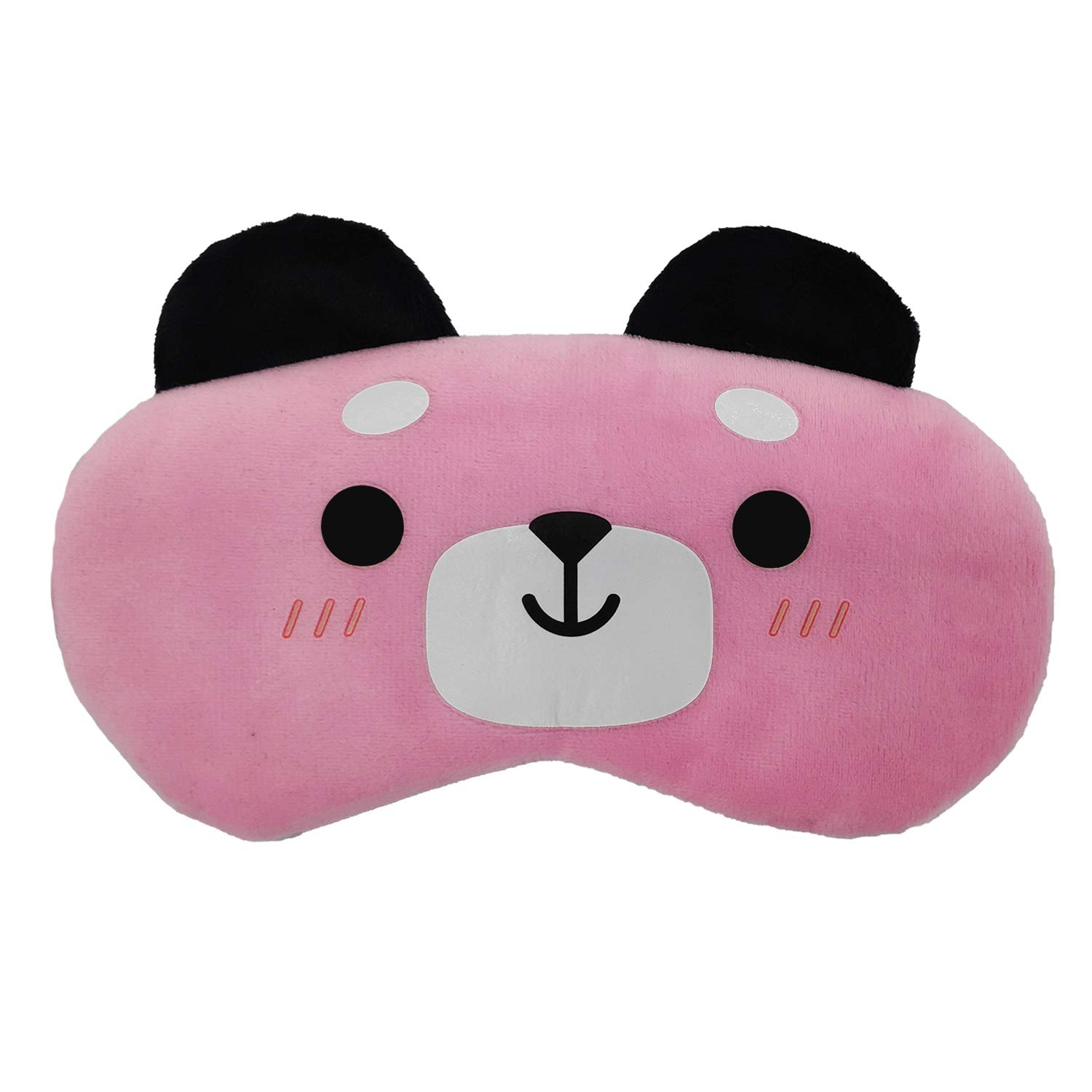 Jenna™ Cute Fur Sleeping Eye Shade Mask Cover for Insomnia, Meditation, Puffy Eyes and Dark Circles Panda Pink-image-26