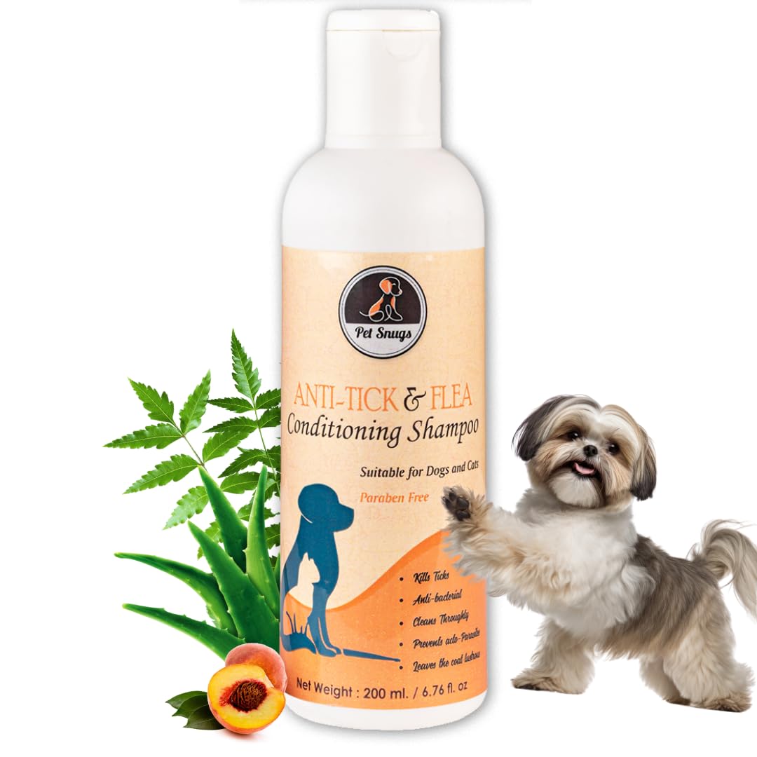 Petsnugs Anti Tick & Flea Dog Shampoo for Shih Tzu Dog, Puppy | Natural Dog Shampoo to Kill Ticks, Fleas | Anti-Bacterial & Conditioning Skin Shampoo | All Dog Breed – 200Ml (B0D2RPYBNL) Amazon Price History, Amazon Price Tracker
