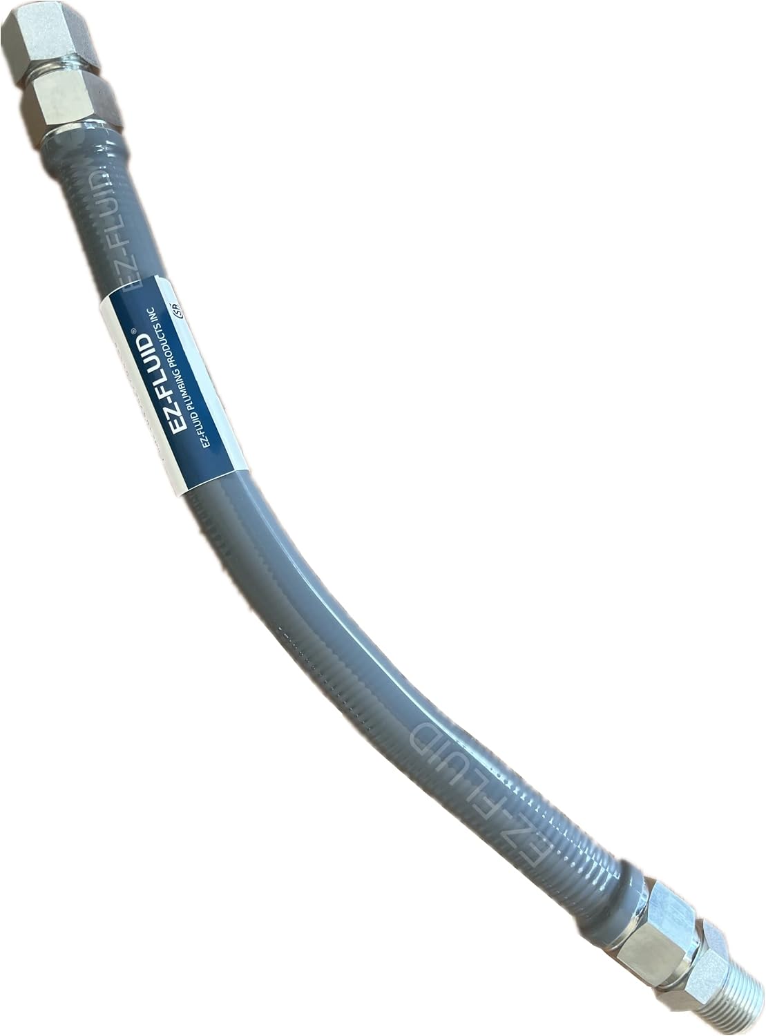 EZ-Fluid (1) 18" (1"OD) 3/4"MIP x 3/4"FIP High Flow Full Port Appliance Gas Connector, Grey/Gray PVC Coated Gas Flexible Line,Stainless Steel,High Btu, Gas Connector Hose Supply, Indoor,Outdoor image 5
