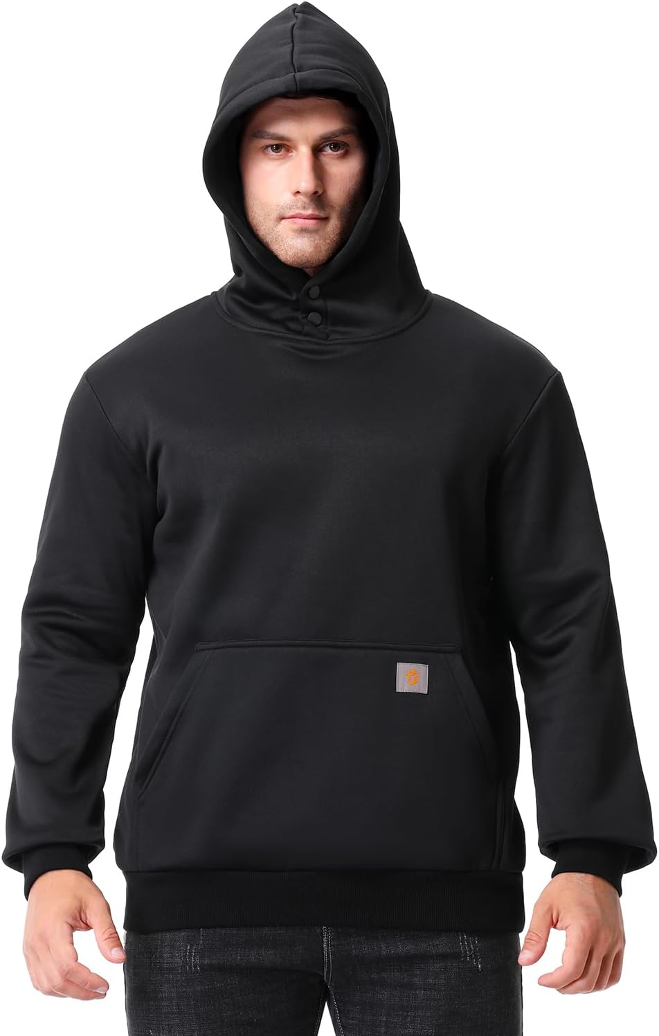 Men's Fashion Hoodie Fleece Warm Sweatshirt | Fleece-Lined Thickened Pullover with Button Hood Versatile - Image 4