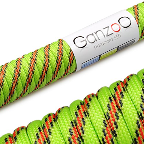 Paracorde 550 corde, pour bracelet ou collier de chien, 31 mètres, vert rouge