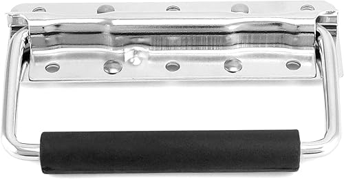 Miniatura 3 de QWORK Tiradores de resorte resistentes con agarre de PVC para cajas de herramientas y estuches - Paquete de 10 unidades de diseño montado en