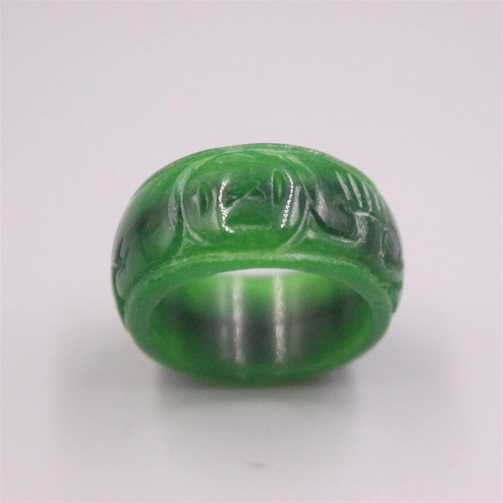 SMDSAZ Women's Green Jadeite Jade Ring For Women Man (Ring Size : Inner diameter18mm)