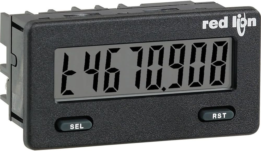 Red Lion CUB5T Electronic Preset Timer and Cycle Counter with Reflective Backlight, 8 Digit LCD Display